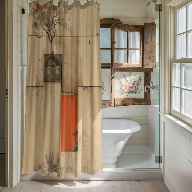 Rideau de douche Antique, H 74 po x l 71 po