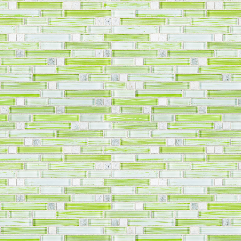 Carreau de mosaïque linéaire en verre naturel, Vert
