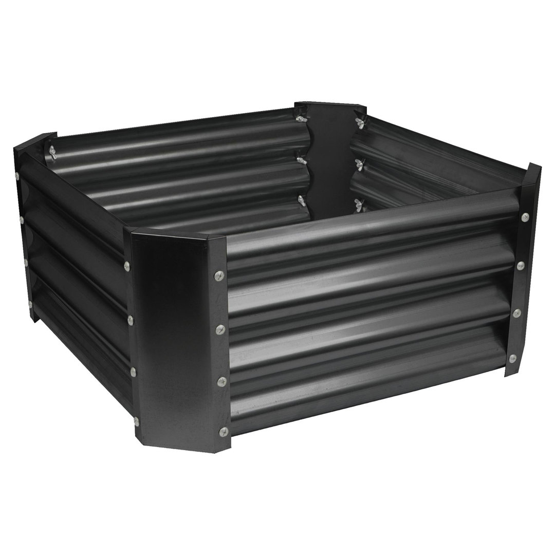 Harbour Housewares - Square Galvanised Steel Raised Garden Bed Planter