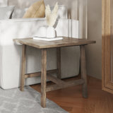 Armalda Solid Wood Farmhouse Trestle Style Accent End Table