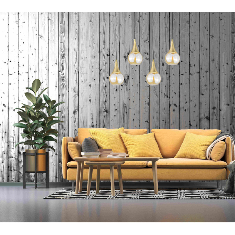 Creasy 4 - Light Kitchen Island Pendant, Black/Gold, Gold