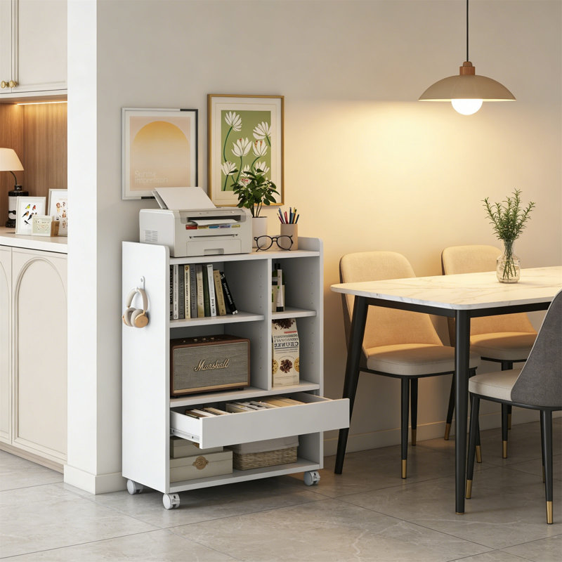 63cm W Manufactured Wood Bedside Table, White