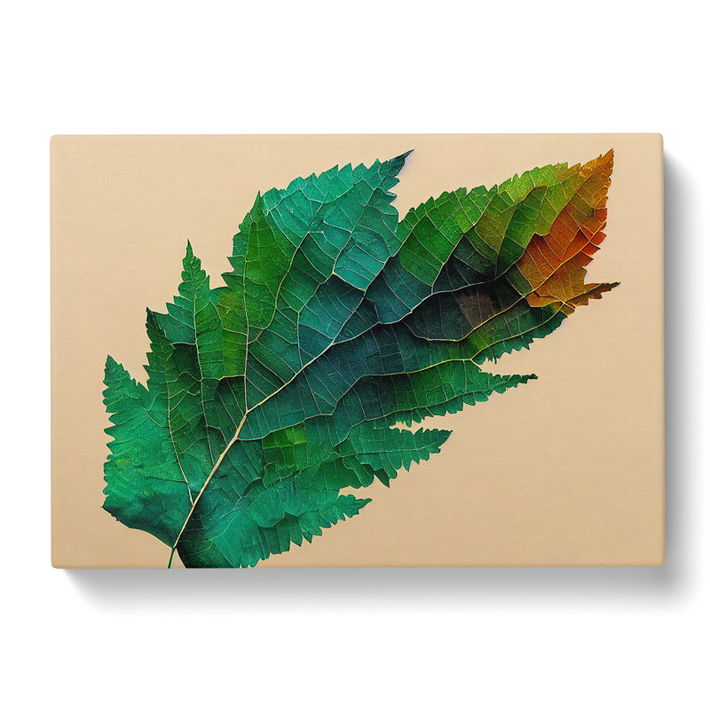 Dreamlike Leaf - Wrapped Canvas Print, 35cm H x 50cm W x 3cm D