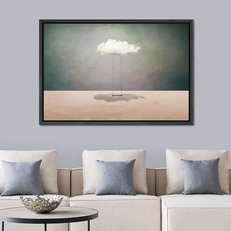 «Sureal Cloud Swing Desert», reproduction sur toile, 16" H x 24" W x 1.5" D, Black