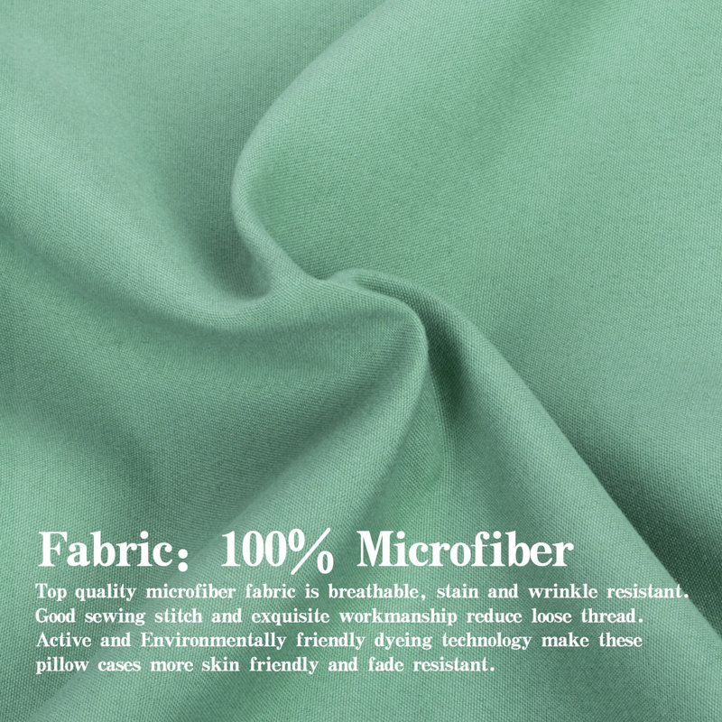 Drap plat seulement, drap de dessus en microfibre brossée 1800 - NTBAY, Drap plat pour lit simple, Bleu-vert