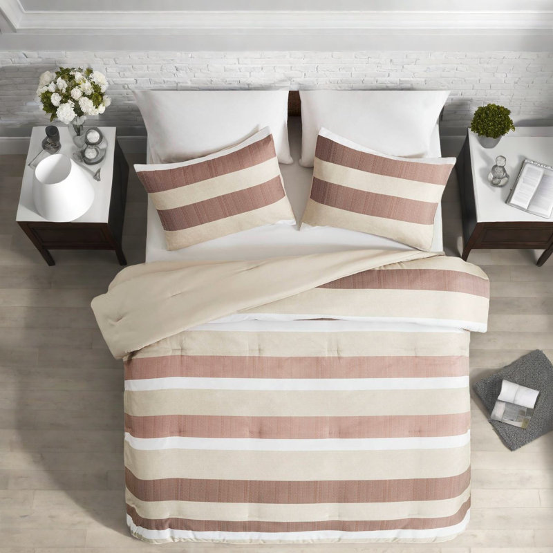 Ensembles de literie pour très grand lit en microfibre de qualité supérieure, confort rayé texturé pour la maison