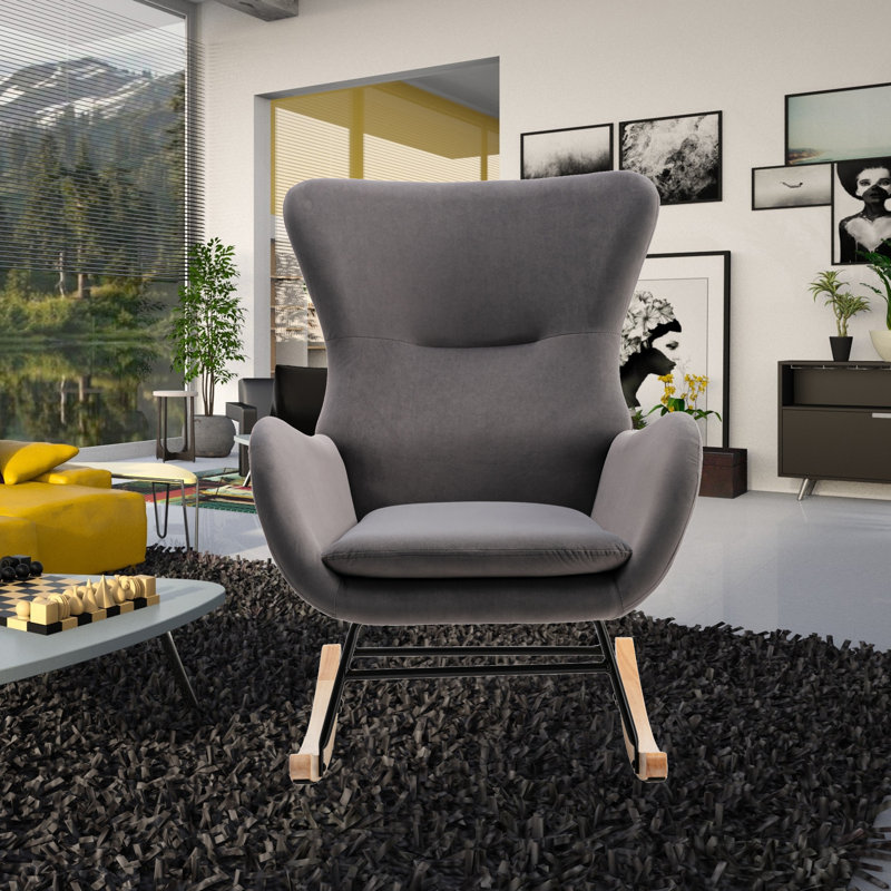 Chaise berçante Schmura, Gris foncé