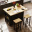 3 Pieces Kitchen Island Set with Storage Cabinet, Drawers, and 2 Stools-526239271-517228156