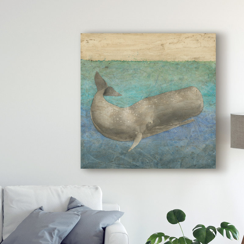 «Diving Whale II» par Megan Meagher, reproduction sur toile, H 35 po x l 35 po x P 2 po