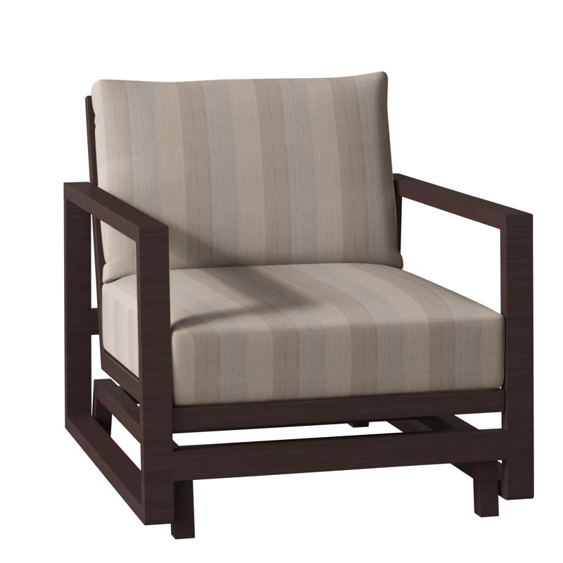 Avondale Patio Lounge Chair with Cushions, Cabana Stripe Midnight, Avondale Aluminum #60 Oak, No Welt