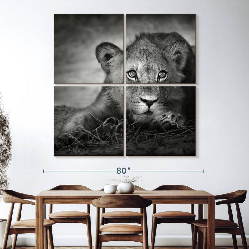 Brampt Young Lion Head, 74" H x 74" W