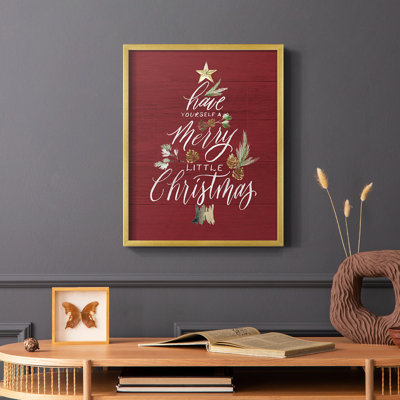 «Merry Little Christmas», reproduction encadrée - bois massif