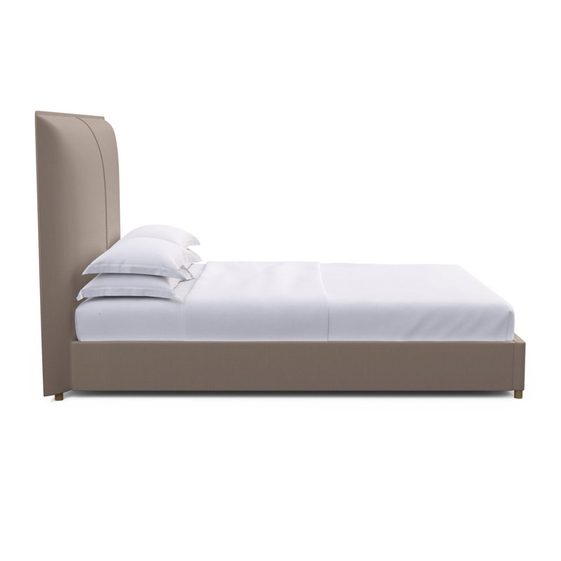 Mansfield Upholstered Standard Bed, Full, Box Weave Linen Pumice, Weathered