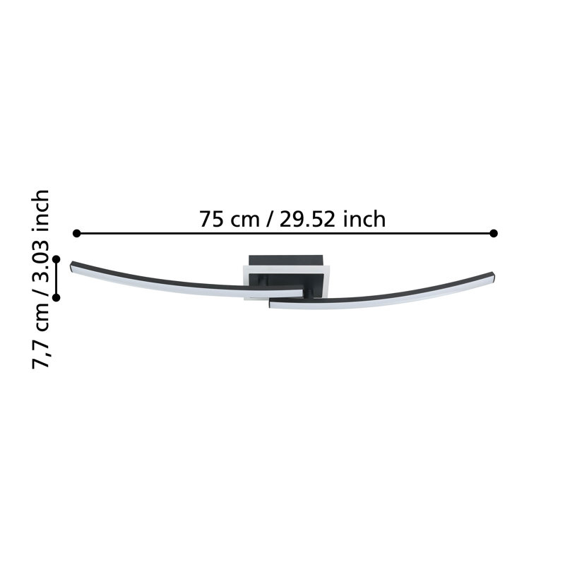 Macalester Plastic LED Semi Flush Mount, Matte Black