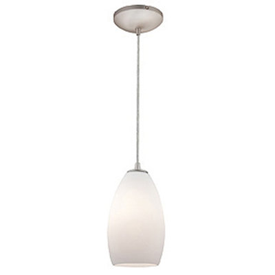 1 - Light Brushed Steel Single Pendant
