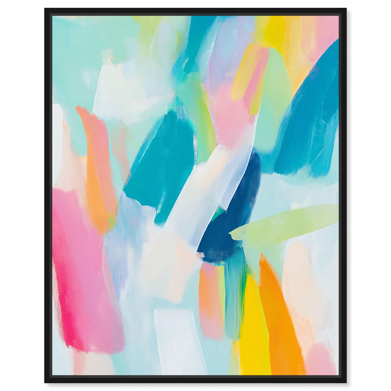«Whirlwind of Color I Canvas Bright Abstracts» par Art Remedy, H 21 po x l 17 po, Cadre flottant noir