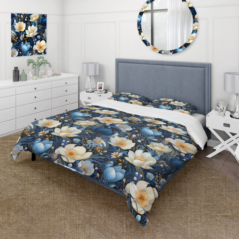 Ensemble de housse de couette Blue Oasis, Housse de couette pour très grand lit et 2 très