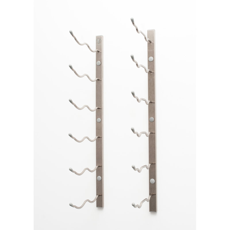 Rackers 12 Bottle Wall Mounted Wine Bottle Rack, Brushed Nickel