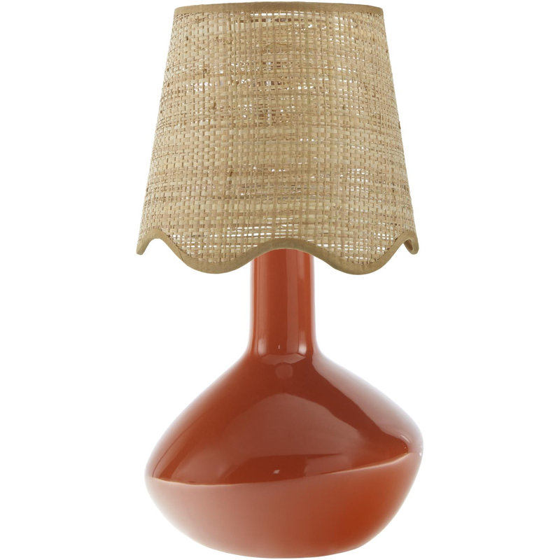 Lampe de table d'appoint, Brun clair, Orange brûlé