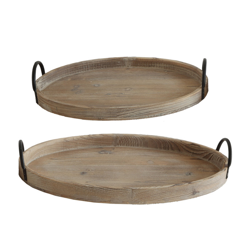 Solid Wood Tray - Set of 2