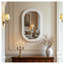 Miroir mural ovale festonné de 61 x 91 cm (24 x 36 po) avec cadre en MDF blanc crème texturé et verre argenté