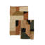 Abstract Flatweave Rectangle 5' x 7' Hemp Area Rug in Black/Brown/Green