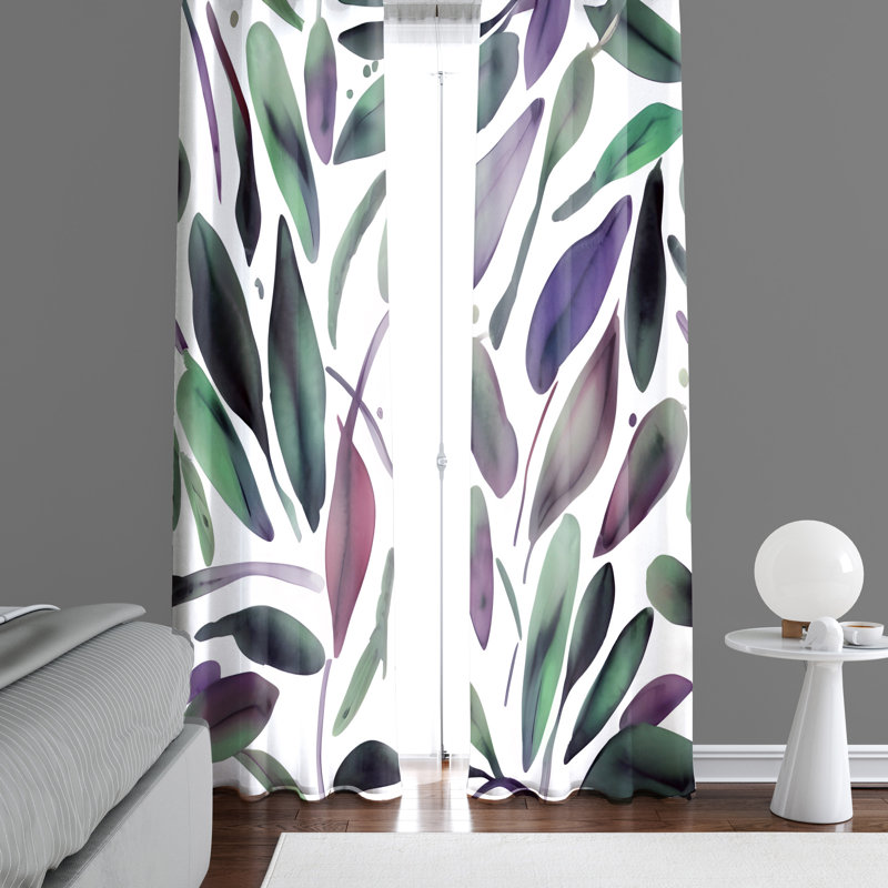 Paire de rideaux semi-transparents en polyester Daqwon, L 20 po x L 61 po