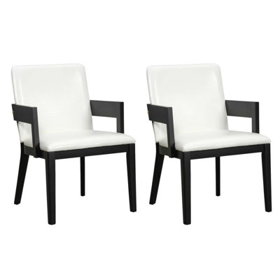 Modern Wood & Glossy PU Leather Upholstered Dining Chairs Set Of 2, Combining Style, Comfort, And Versatility For Any Living Space.