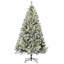 Arbre de Noël artificiel pré-éclairé avec 607 branches enneigées, base en acier-326358108