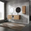 Meuble-lavabo mural 60 po avec lavabo et armoire latérale 60 po