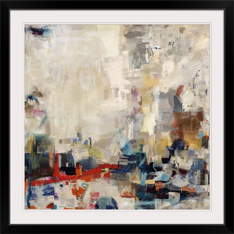 'My Kind of City by Jodi Maas Painting Print, Cadre noir, 38" H x 38" lx 1" p