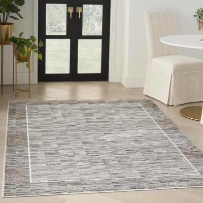 Akihiro Machine Woven Grey Indoor Rug