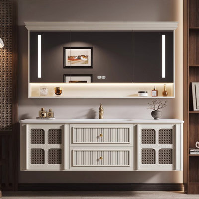 French retro style minimalist bathroom cabinet
