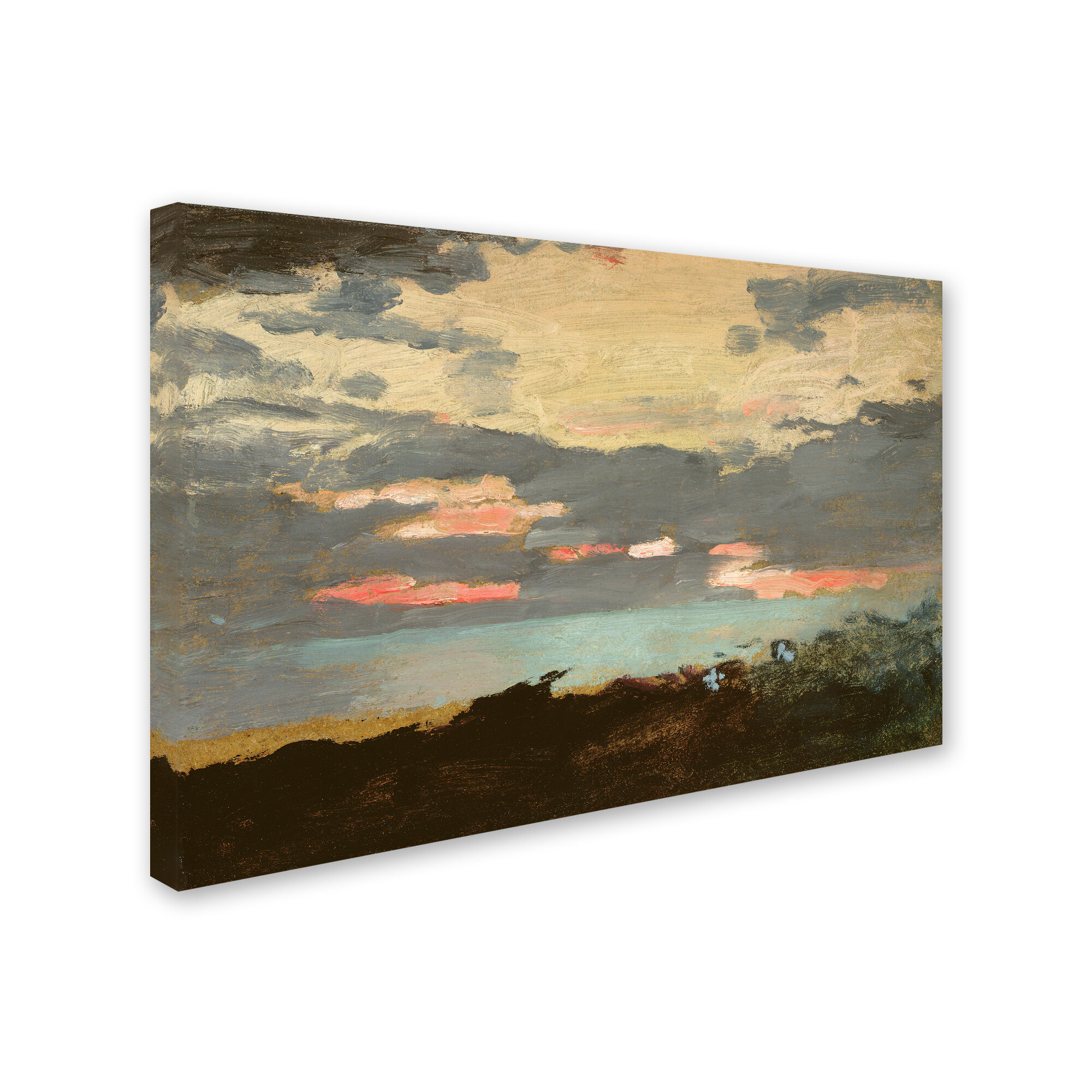 Vault W Artwork Sunset, Saco Bay by Winslow Homer - Print on Canvas ...