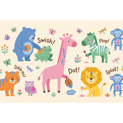 Papier peint pour enfants, animaux dessinés