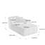 Chaise longue rembourrée en flanelle de fourrure de lapin gris clair rembourrée avec coussins - Conception entièrement compressée en mousse et sans assemblage-123038191