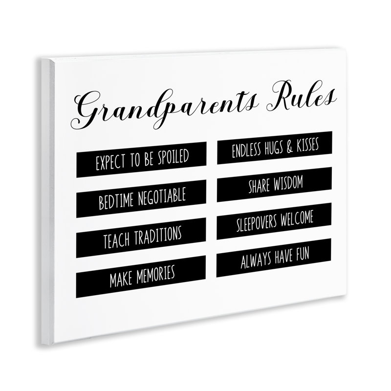 Plaque murale moderne Grandparent's Rules, design by CAD Designs