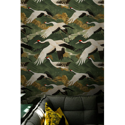 Rouleau de papier peint japonais Elegant Crane