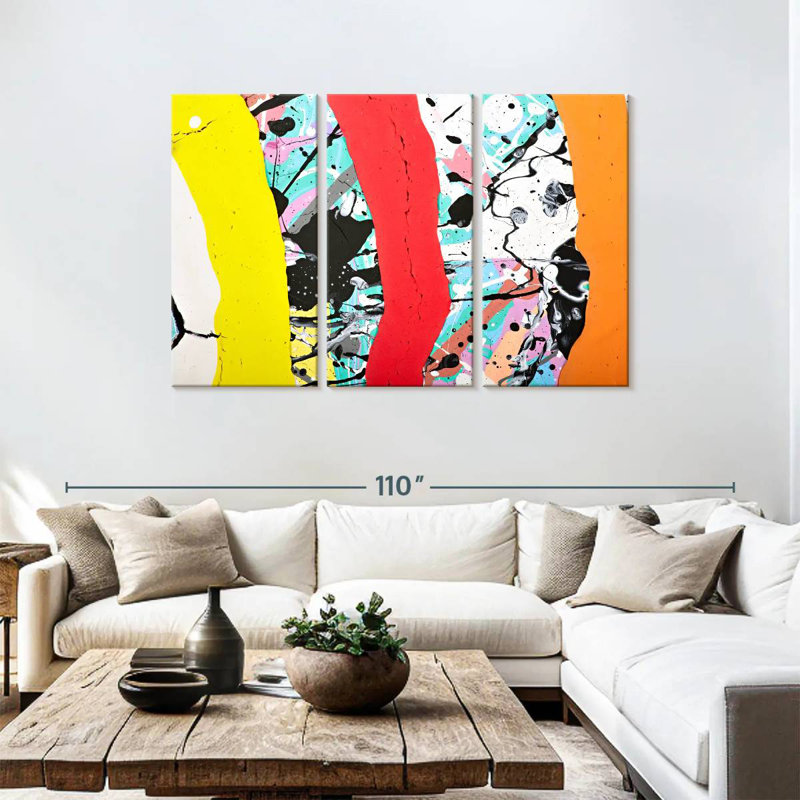 Avery Abstract Splatter, H 48 po x l 74 po