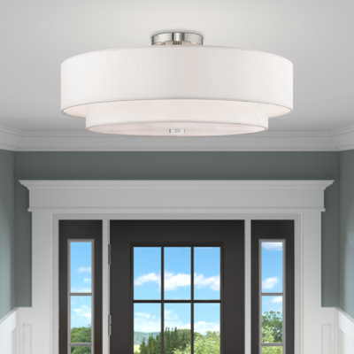 Flaire Linen Blend Semi Flush Mount