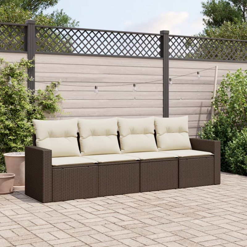 Ensemble de canapé de jardin Vidaxl brun et blanc crème
