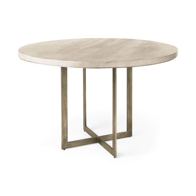 Table de salle à manger Tulane I, Beige, Doré