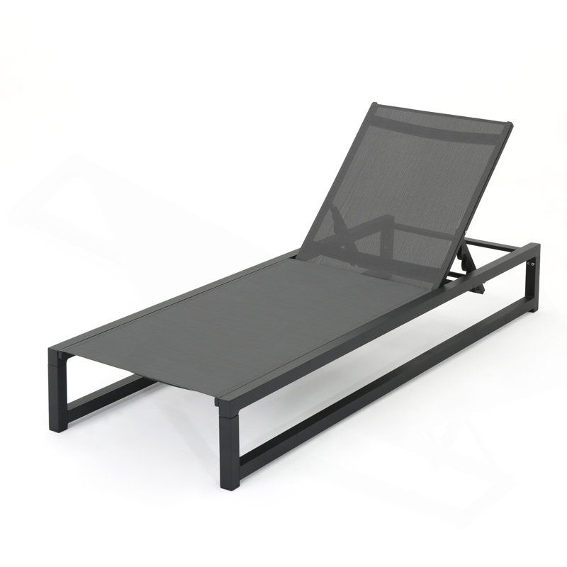 Chaise Lounge, Black/Gray, 1