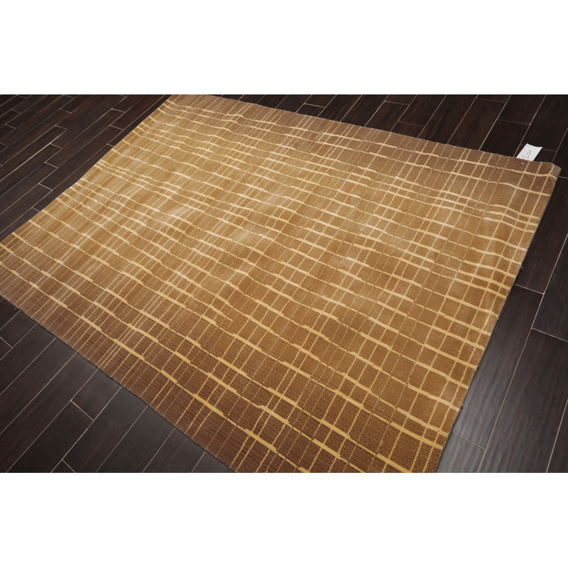 Tapis brun en laine Strait