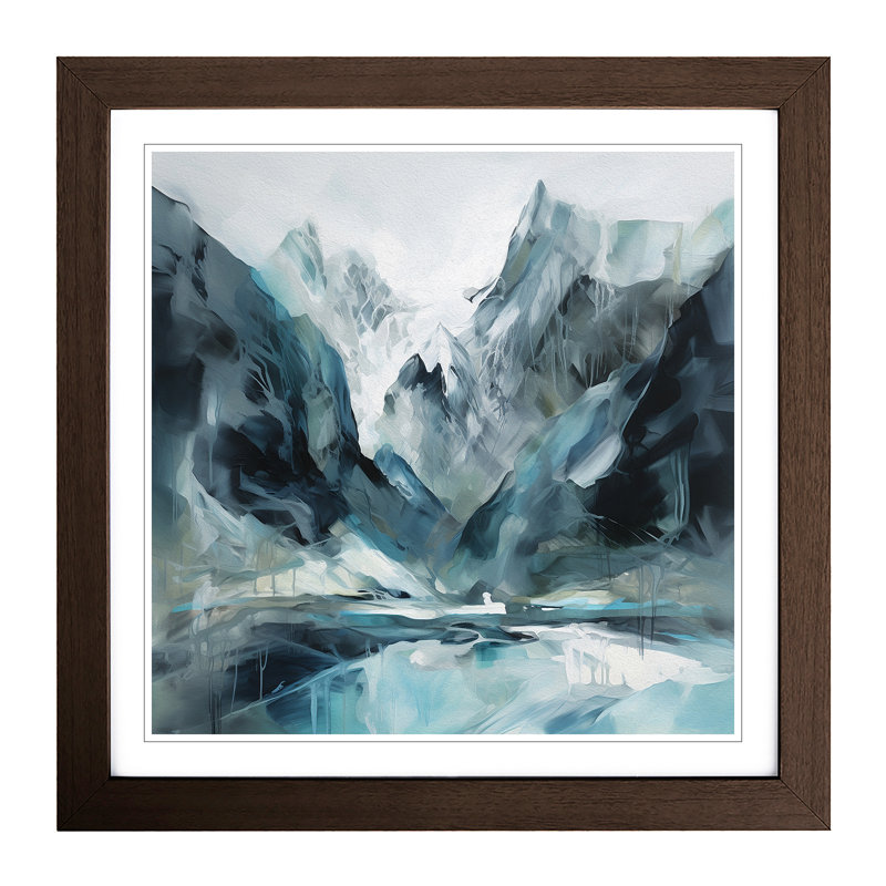 Glacier Gestural No.2 - Framed Print, Walnut