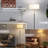 2-Light Floor Lamp, Mid Century Floor Lamp With White Fabric Shade, Standing Lamp Tall Lamp For Living Room Bedroom, 3 Color Temperatures 9W Bulb Include