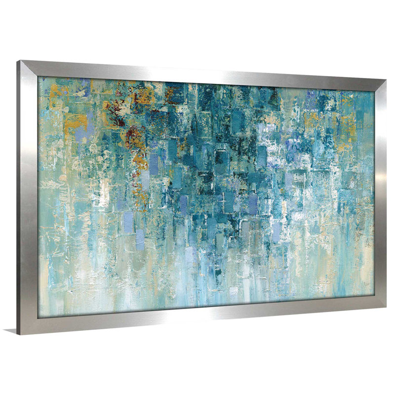 «I Love the Rain» par Nan - reproduction, H 21,5 po x l 27,5 po x P 0,75 po, Encadrement argenté