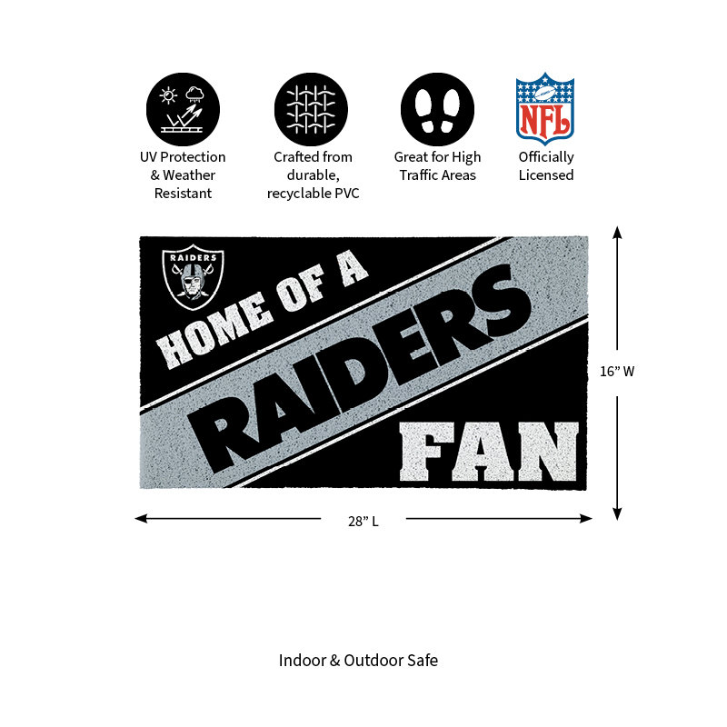 NFL Home of a Fan Team Color Outdoor Doormat, Las Vegas Raiders
