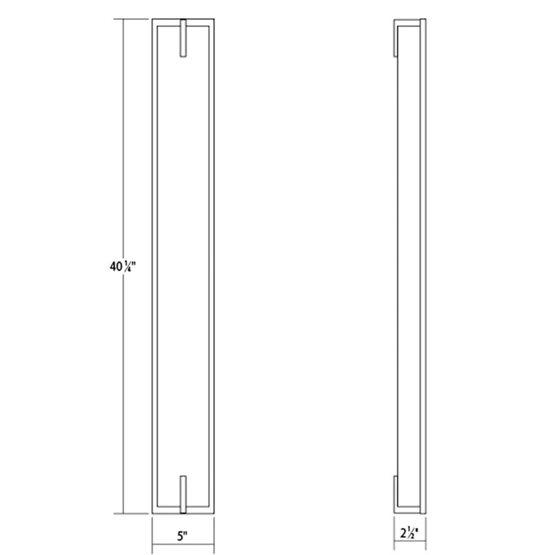 New Edge 1 - Light LED Bath Bar, Polished Chrome, 21W, 5"H x 40"W x 2.8"D