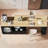 Kitchen Island With Extended Table, Storage Cabinet, Drawers, Black Oak-988985760